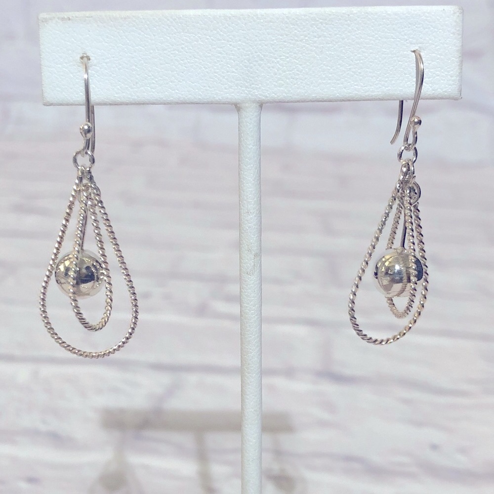Vintage Sterling Silver Ball Dangle Earrings set 3.36g
